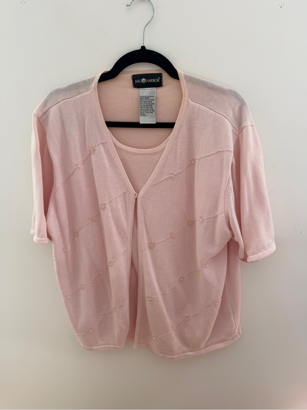 Sag Harbor Soft Pink Button Up Short-Sleeve